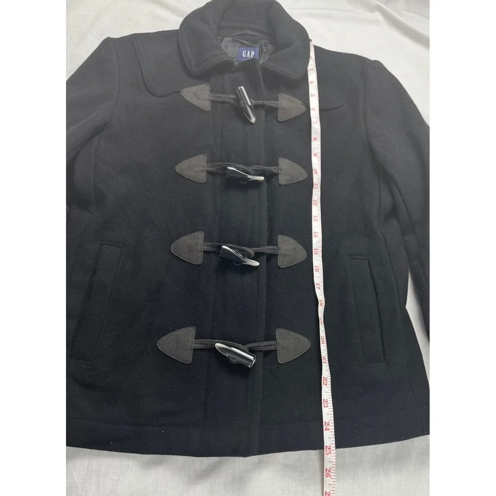 GAP Women Black Wool Blend‎ Toggle Duffle Coat XS Pea coat